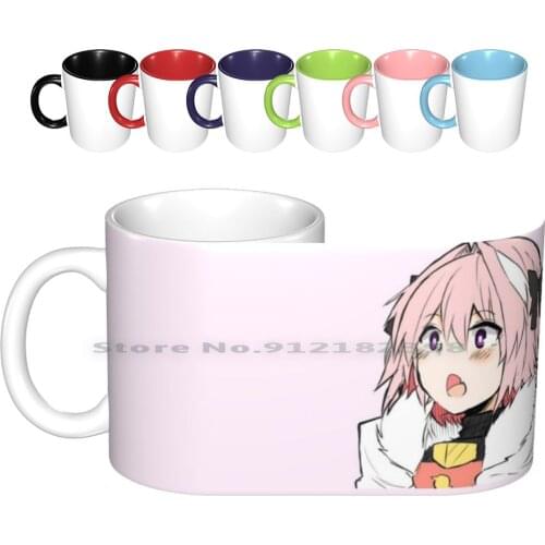 Astolfo Ceramic Mugs Coffee Cups Milk Tea Mug Astolfo Fate Apocrypha Anime Trap Pink Femboy Kawaii Lgbt Pride Manga Fgo Fate