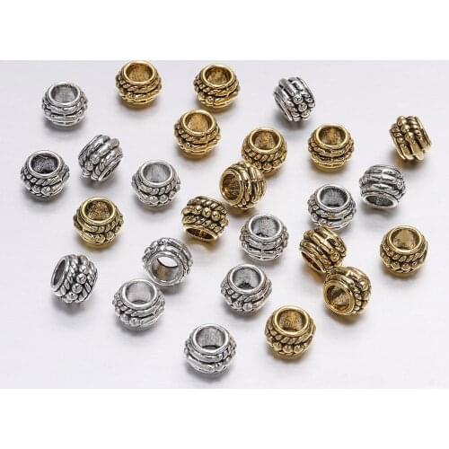 30PCs/lot 8mm Plated Alloy Charm Bead Loose Spacer beads for Jewelry Making Findings DIY Bracelet Necklace Jewelry Accessories