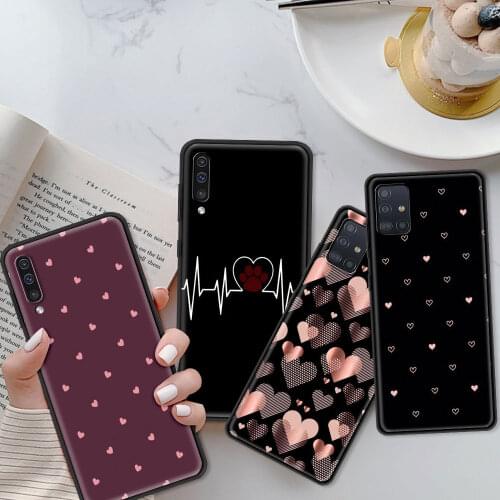 TPU Cover For Samsung A71 A52 A51 A91 A72 A42 A41 A32 A31 A21s A21 EU A12 A11 A02 A02s Animal Pink Love Heart Phone Case Coque