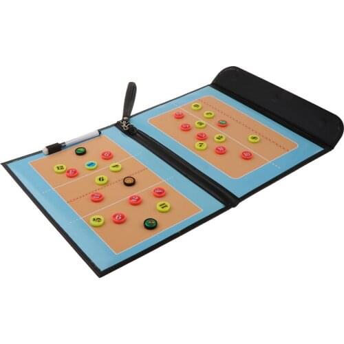 MagiDeal Sport Accs Clear Volleyball Coaching Board with Zipper PU Leather Cover Dry Erase Marker Coaches Clipboard Volleyball