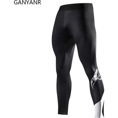 GANYANR Running Tights Men Sportswear Basketball Compression Pants Leggings Fitness Gym Sexy Yoga Track Winter Long Dry Cool Fit