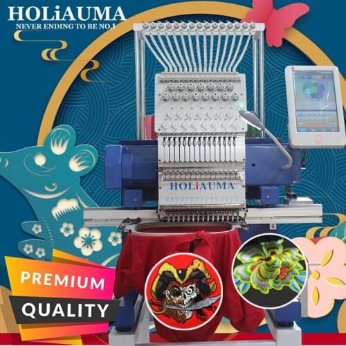 HO1501N Single Head 15 Needles Guangzhou Flat Cap T-shirt Hat 3D Computer Embroidery Machine Like Sinsim Embroidery Machine