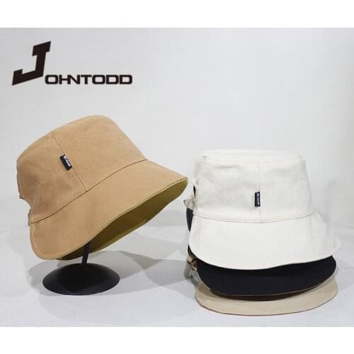 2021 New Fashion Spring Summer Pure Color Folding Basin Cap Sun Protection Bucket Cap Outdoor Tourism Sunshade Fisherman Cap