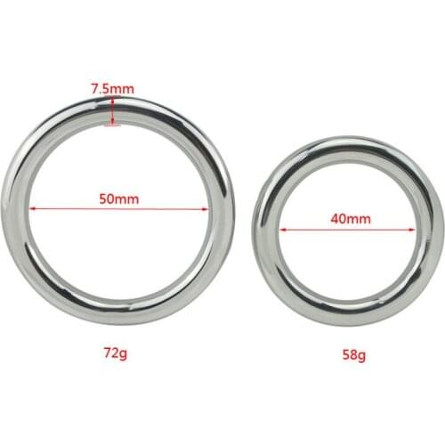 Stainless Steel Penis Ring Scrotum Pendant Ball Stretcher Cock Ring Sex Aid Toys for Men 40/45/50mm Stainless Chastity Cock Ring