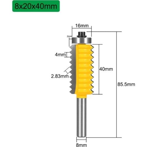 8mm Shank Finger Joint Glue Milling Cutter Raised Panel V joint Router Bits