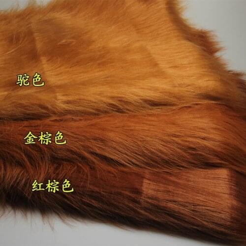Brown Yellow Orange 12cm Long Pile Fur Faux Fur Fabric Soft Plush Faux Fabric Sewing DIY Toy Home Background Decoration Cloth