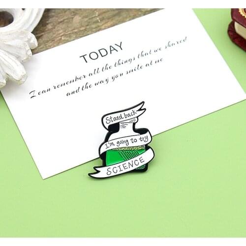 Creative Ribbons Wrapped In Chemical Experiment Bottle Badge Fashion Trend All-match Alloy Brooches Gift Accessories For Friends