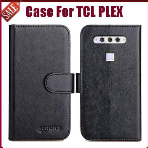 Hot! TCL PLEX Case 6.53" High Quality 6 Colors Flip Soft Leather Phone Wallet Cover For TCL PLEX Case Card Solts
