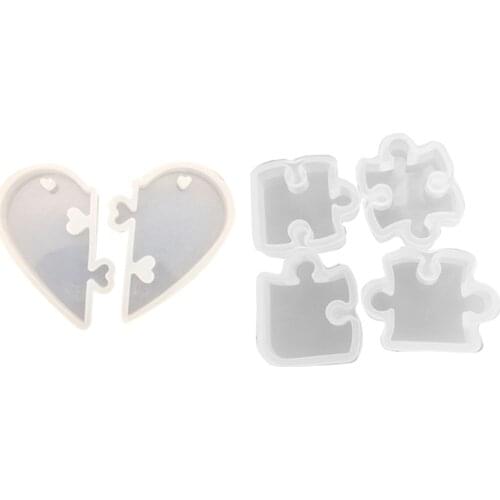 Love Locks for Lovers Pendant Liquid Silicone Mold DIY Jewelry Mold with DIY Jigsaw Puzzle Mold