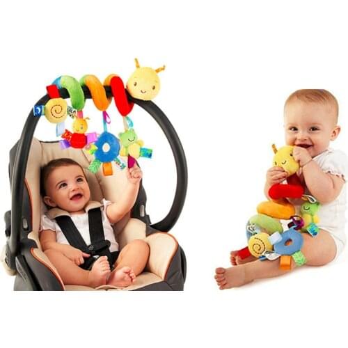 Cute Activity Musical Spiral Crib Stroller Car Seat Travel Hanging Toys Baby Boys Girls Rattles Toy