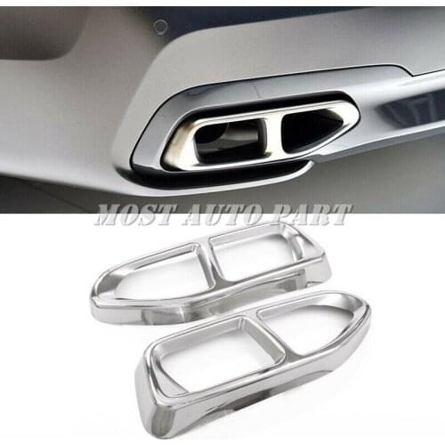 M Style Stainless Steel Double exit Exhaust Muffler Pipe Tip For BMW 7 Series G11 G12 2016-2021 2pcs Car Decoration