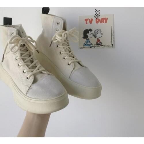 New Autumn High Top Flats Women High Quality Classic Women Canvas Shoes Female Casual Shoes Vulcanized Shoes U12-17