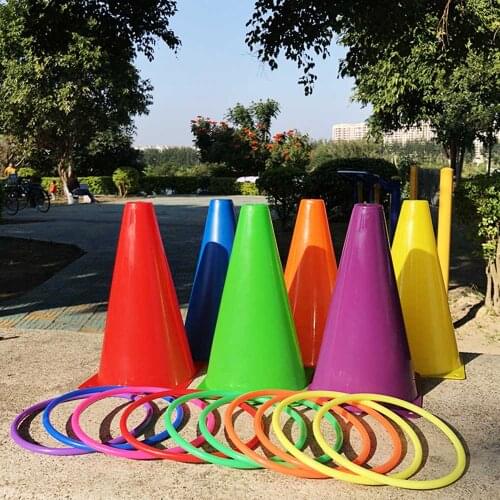 New Arrival Circle Toy Set Parent-child Game Throw Hoop Music Cup Rainbow Tower Puzzle Toy Outdoor Throwing Plastic Ring