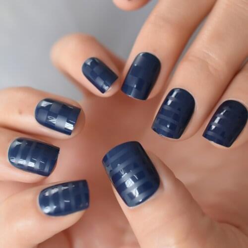 Cutting Matte Line Simple Design Pure Color Nails OL Press On Nails Square Medium-Short Layered Supplies For Professionals EchiQ