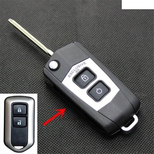 RIOOAK Key Case for TOYOTA YARIS HIGHLANDER Camry Car Key 2 Button Uncut TOY43 Blade Modified Flip Folding Car Key Shell Cover