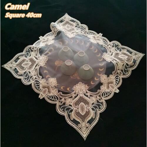 Luxury Lace Embroidered Placemat Bedroom Study Balcony Small Round Table Tea Set Mat Coaster European-style Furniture Decoration