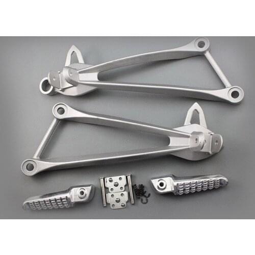 Silver Rear Passenger Foot Peg Footrest&Bracket For Kawasaki ZX10R 2008-2010