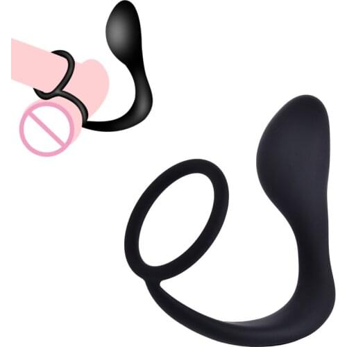 2 Types Silicone Anal Plug Prostate Massage Male Masturbate G Spot Clitoris Butt Plug Delay Ejaculation Ring Sex Toys for Men
