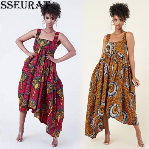 SSEURAT Loose Long Skirt African Print Woman Clothes Dashiki African Dresses for Women