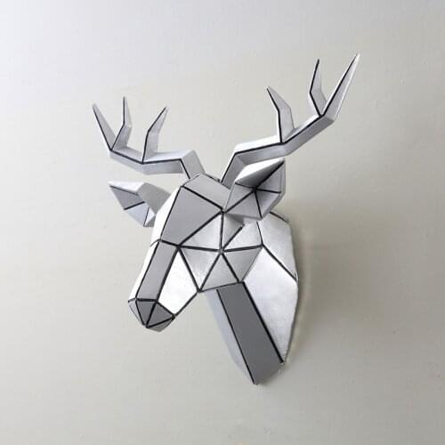 Deer Head Statue 26x24cm Sculpture Home Decoration Accessories Hanging Elk Statues Room Home Decor Wall Mural Resin Art Ornament