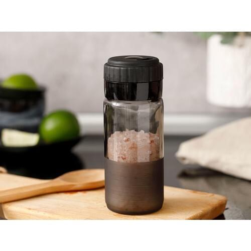 Glass Spice Rack Anthracite 245 Ml. Salt shaker Spice and Salt for Salt and Spice Tool Tableware Storage Container
