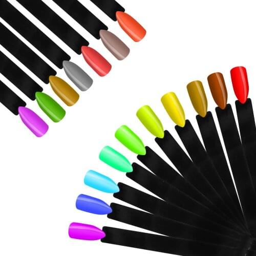 1 Set Total 50 Tips Black Nail Swatches Sticks Nail Art Supplies for Nail Art Polish Display and Home DIY