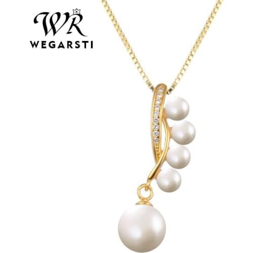 Женские ожерелья из жемчуга WEGARSTI China At AliExpress