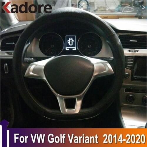 ABS Carbon Fiber Car Steering Wheel Protective Cover Trim For Volkswagen Golf Variant 2014-2018 2019 2020 Car Sticker