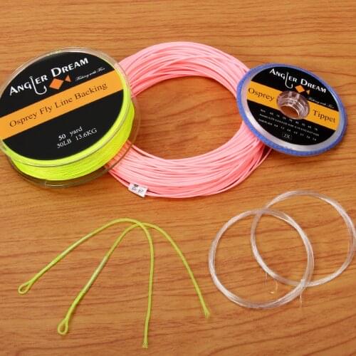 1 2 3 4 5 6 7 8 9 WT Fly Line Combo Pink Weight Forward Floating Fly Fishing line with Backing Line Leader Tippet Loop