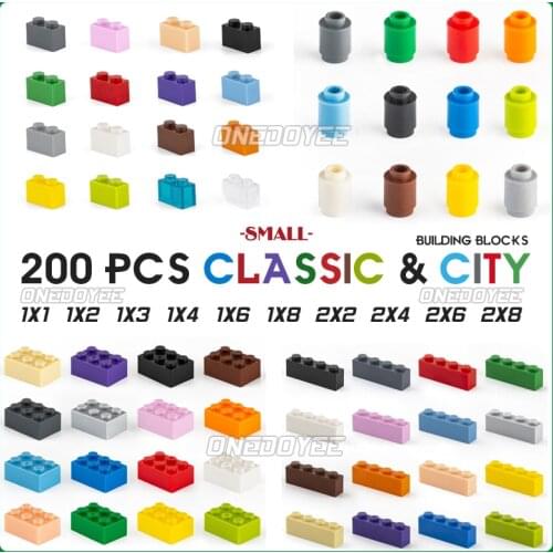 1X1 2X2 4X4 8X8 Classic Building Blocks For Children Toys Kids DIY Colorful Small City Bulk Creative Bricks Model 100-200PCS