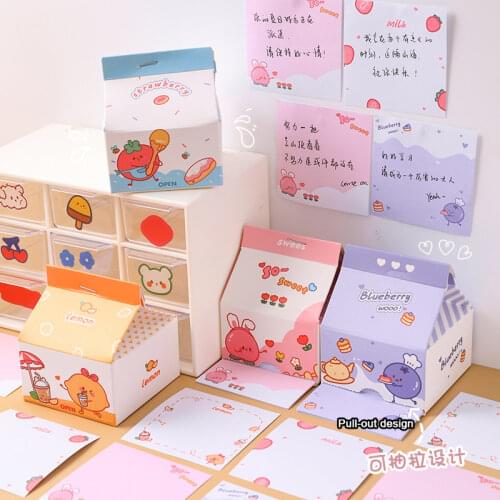 230 sheets Kawaii milk carton Post-it note book sticky notes removable boxed sticky note paper message paper office memo Sticker
