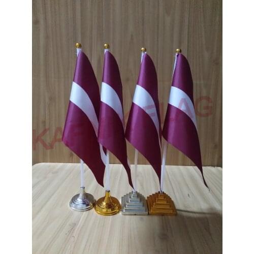 KAFNIK,5/10pcs a lot Latvia table desk flag banner 14*21cm flag /Plastic flags or suction cups for your choice free shipping