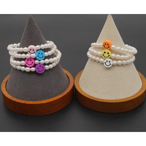 5PCS, Fashion Natural Freshwater Pearl Bracelet with Polymer Clay for Women Girls Party Charm Jewelry Gift