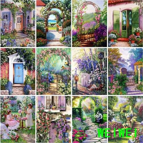 Diamond Embroidery Garden Scenery 5D DIY Diamond Painting graden scenery Square/Round Drill Mosaic Art Home Decoration Weiwei