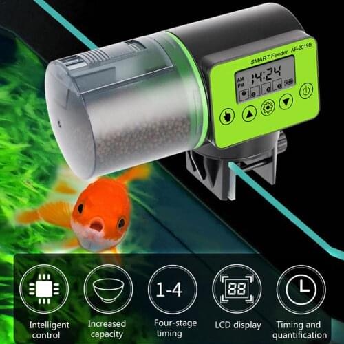 Aquarium Automatic Fish Feeder Digital LCD Display Aquarium Fish Tank Auto Feeders With Timer Pet Feeding Dispenser Fish Feeder