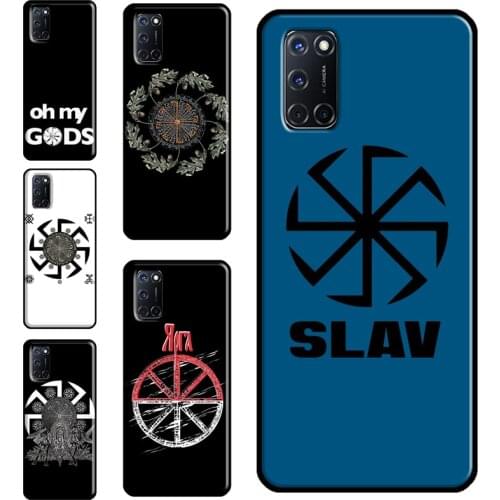 Slavic Viking Symbol Kolovrat Case For OPPO Find X3 Pro F5 A1K A3S A5S A15 A52 A72 A83 A91 A93 A5 A9 A31 A53 2020 Cover