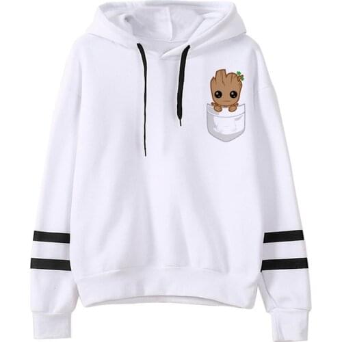 Baby Groot Kawaii Funny Cartoon Hoodies Men I Am Groot Cute Harajuku Anime Sweatshirt Grunge Fashion Unisex Hip Hop Hoody Male