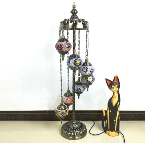 European-Style Retro Romantic Mediterranean Living Room Bedroom Personalized Creative Handmade Glass Turkish Export Floor Lamp