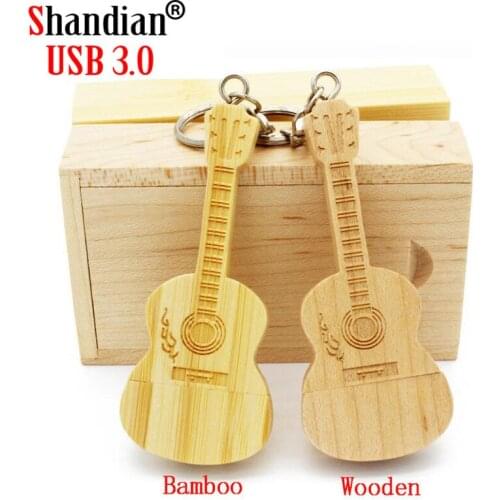 SHANDIAN USB 3.0 1PCS free custom logo Wooden bamboo+box USB flash drive pendrive 4GB 16GB 32GB 64GB usb 3.0 memory card gifts
