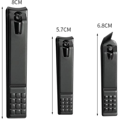 HOT SALE 1 PC Nail Clippers Black Sharp Nail Clippers Bevel Scissors Stainless Steel Three Models And Sizes Are Available TSLM1