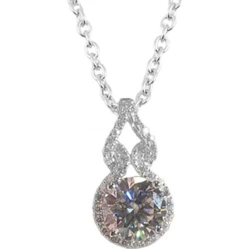 Round Rhinestone Crystal Zircon Pendant Necklace Women Metal Chain Necklace Jewelry New Fashion 2021