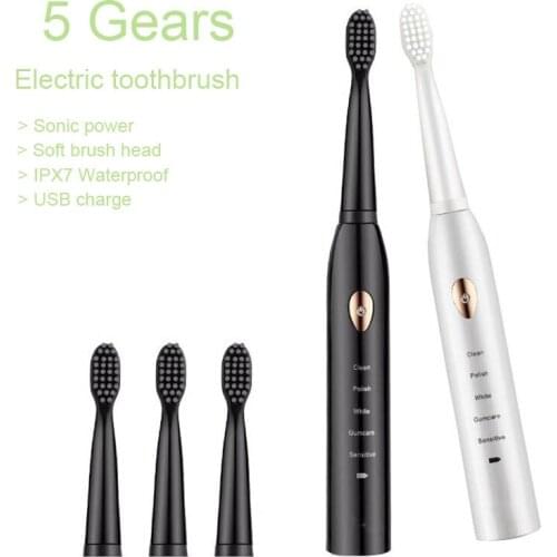 Powerful Ultrasonic Electric Toothbrush USB Charge Rechargeable Tooth Brushes Waterproof Washable Electronic Whiten Teeth Brush