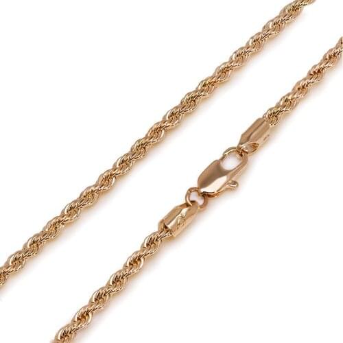 60cm * 4 mm ) Lead and Nickel Free Chain Rope Necklaces for Men 18 k Yellow Gold Color