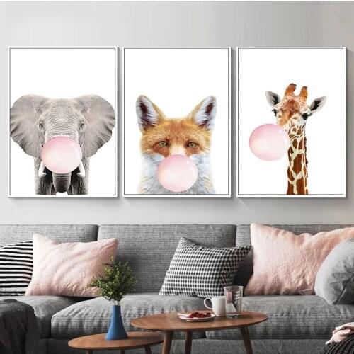 40x50cm Paints By Numbers Animals Blowing Bubbles 3PCS Pictures Oil Painting By Numbers Gift Coloring By Numbers Canvas Wall Art