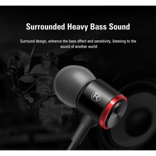 Metal in-Ear Wire Earphones Earbuds High Resolution Heavy Bass with Mic for Smart Android Cell Phones Samsung Mp3 Mp4 Headset