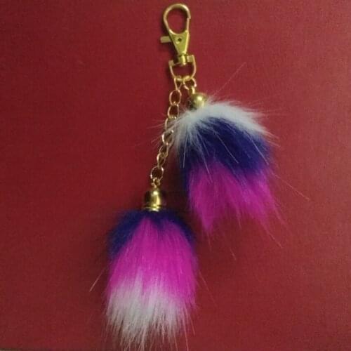 New Mini Pompon Key Chain Fluffy Fake Fur Tassel Key Ring Cute Pendant Bag Charming Car Key Holder Personality Gifts