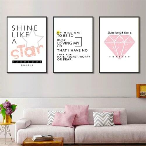 Posters and Print Inspirational Quotes Canvas Art Painting Ampersand Diamond Wall Art Modern Wall Pictures for Living Room Decor