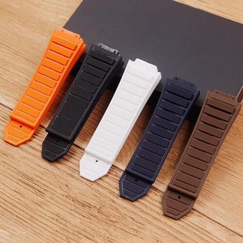Watch Accessories Rubber Silicone Strap Strap Applies for Hublot Hublot Big Bang Watch Band Men 19mm x29mm Folding Buckle