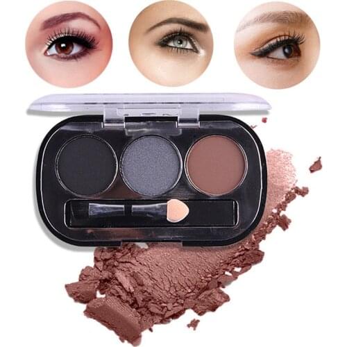 SELAMY 3 Colors Waterproof Pigments Eyebrow Powder Palette With Brush Professional Female Makeup Tools