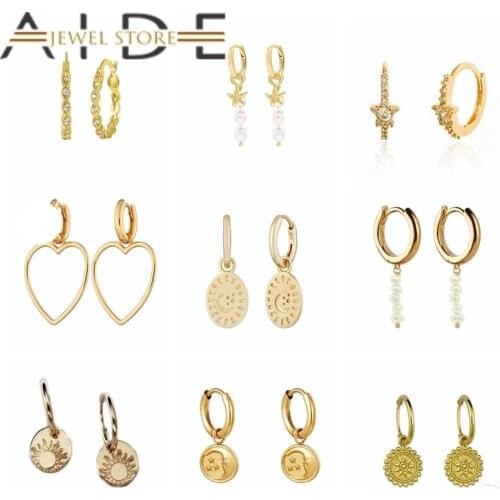 Aide pendientes plata 925 Minimalist Hoop Earring 925 Sterling Silver Circle Pendant Earring Pendiente Ohrringe Wedding Jewelry